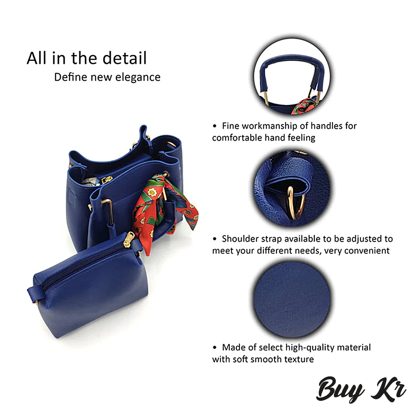 Blue Top Handle Handbag