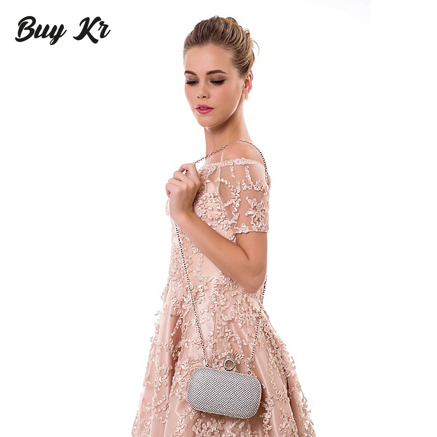 Golden , Black Silver Bridal Clutch