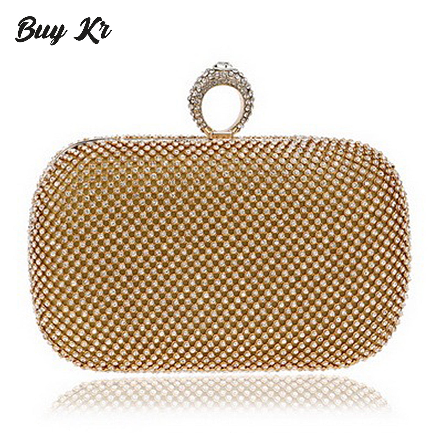 Golden , Black Silver Bridal Clutch