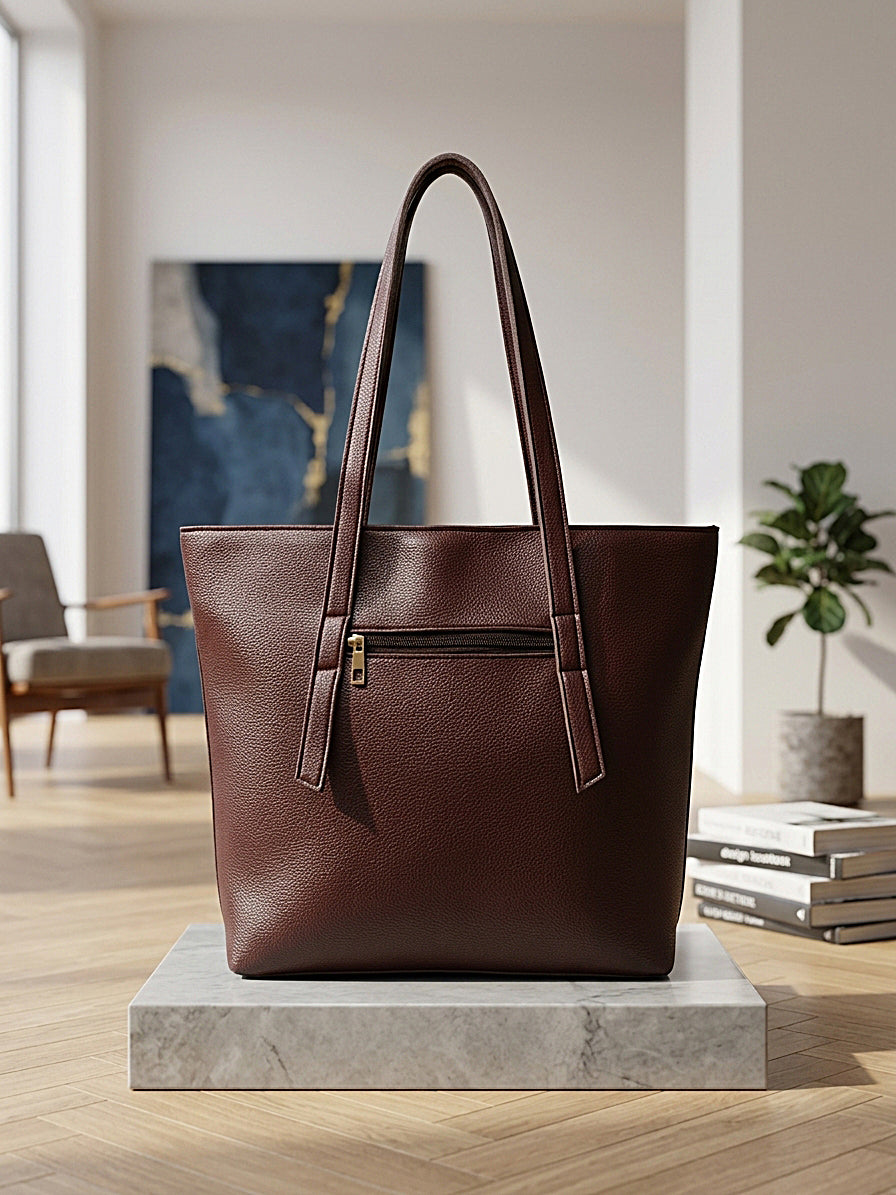 3-Piece Leather Tote Bag Set – Free Cherry Keychain Gift