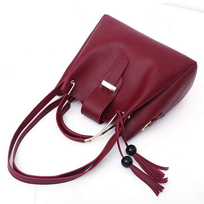 3 PIECE MAROON HANDBAG