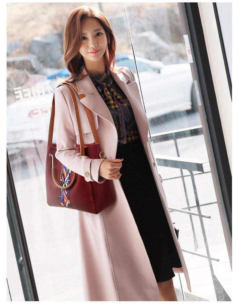 4 PIECE BROWN HANDBAG