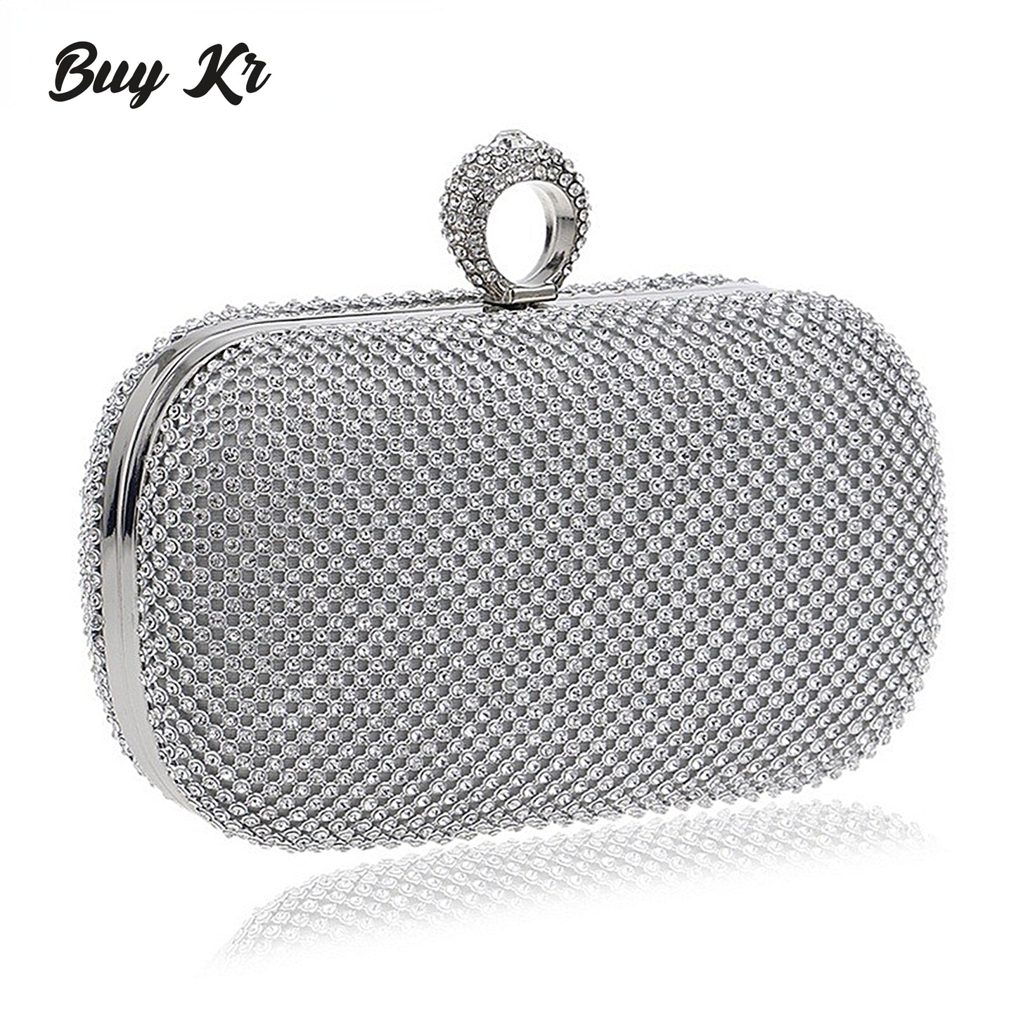 Golden , Black Silver Bridal Clutch