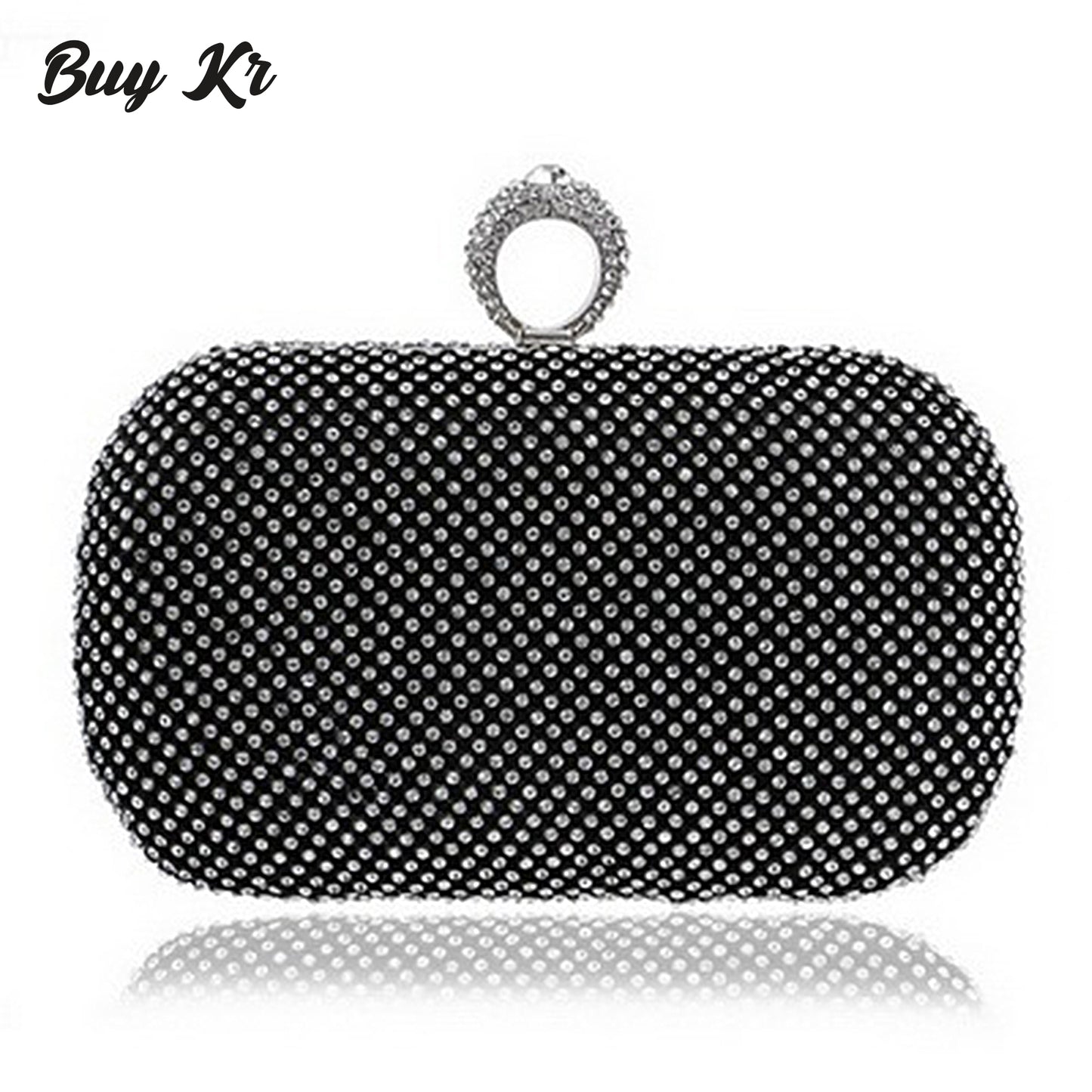 Golden , Black Silver Bridal Clutch
