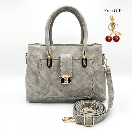 Quilted Lock Satchel – Free Cherry Keychain Included